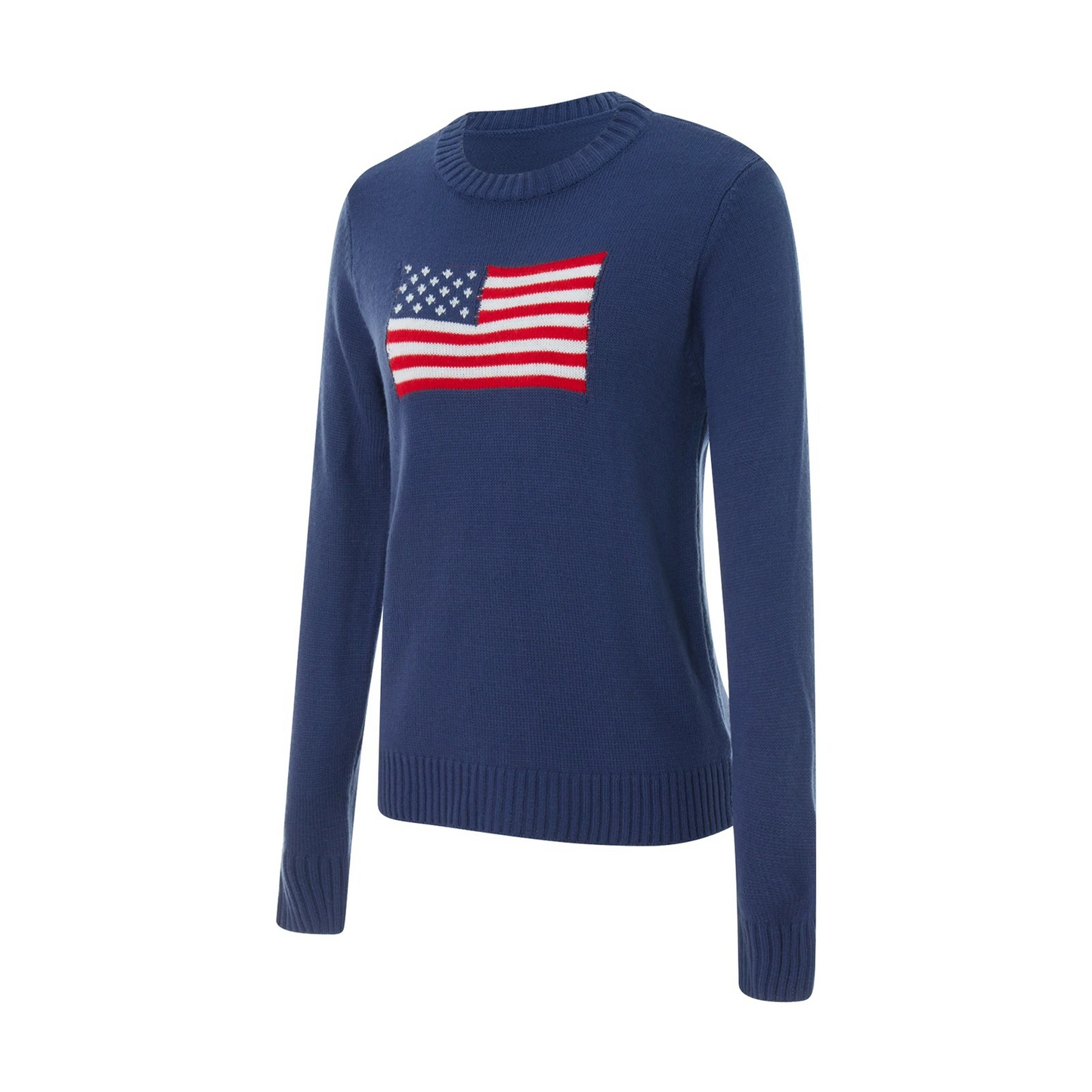 WW | Damen Pullover mit Flaggen-Motiv - Strick Sweater im Retro-Look für Herbst & Streetstyle