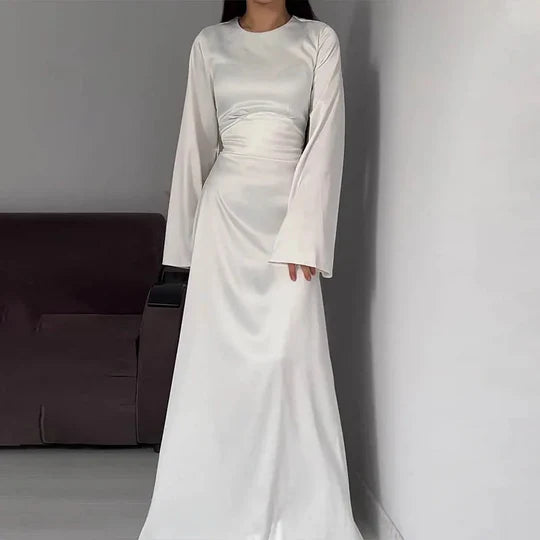 WW | Lange Frauenkleider Aus Satin Stil