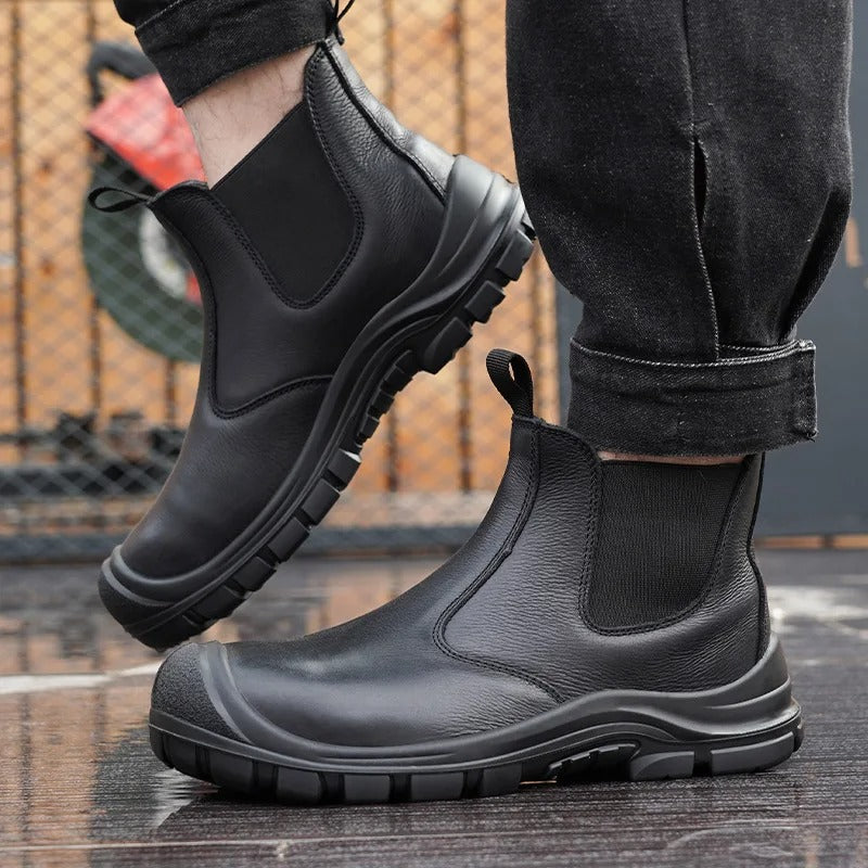 WW | Chelsea Boots Leder Elastische Einsätze Strapazierfähige Sohle Mit Gutem Grip