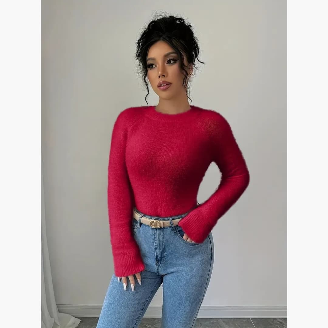 WW | Women's Crew Neck Jumper in Cozy Knit