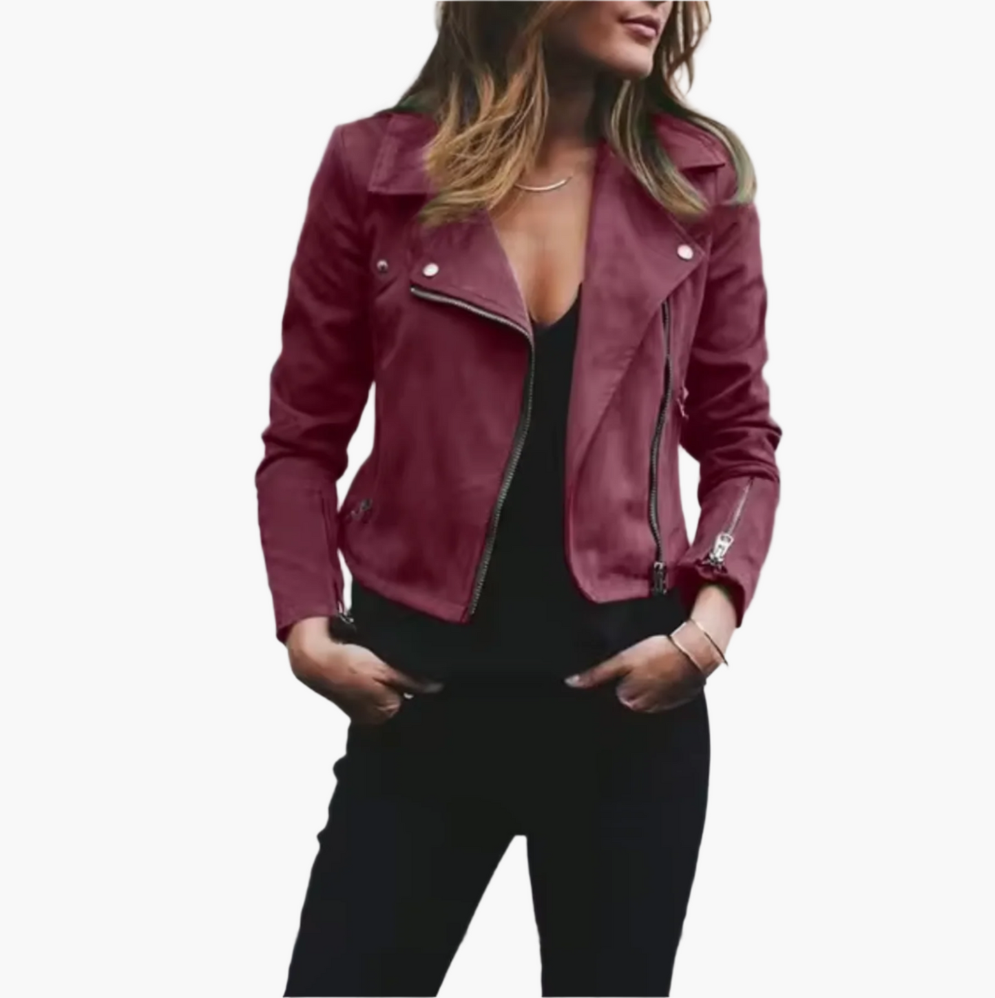 WW | Biker short jacket for leisure and everyday wear - fashionable street style look