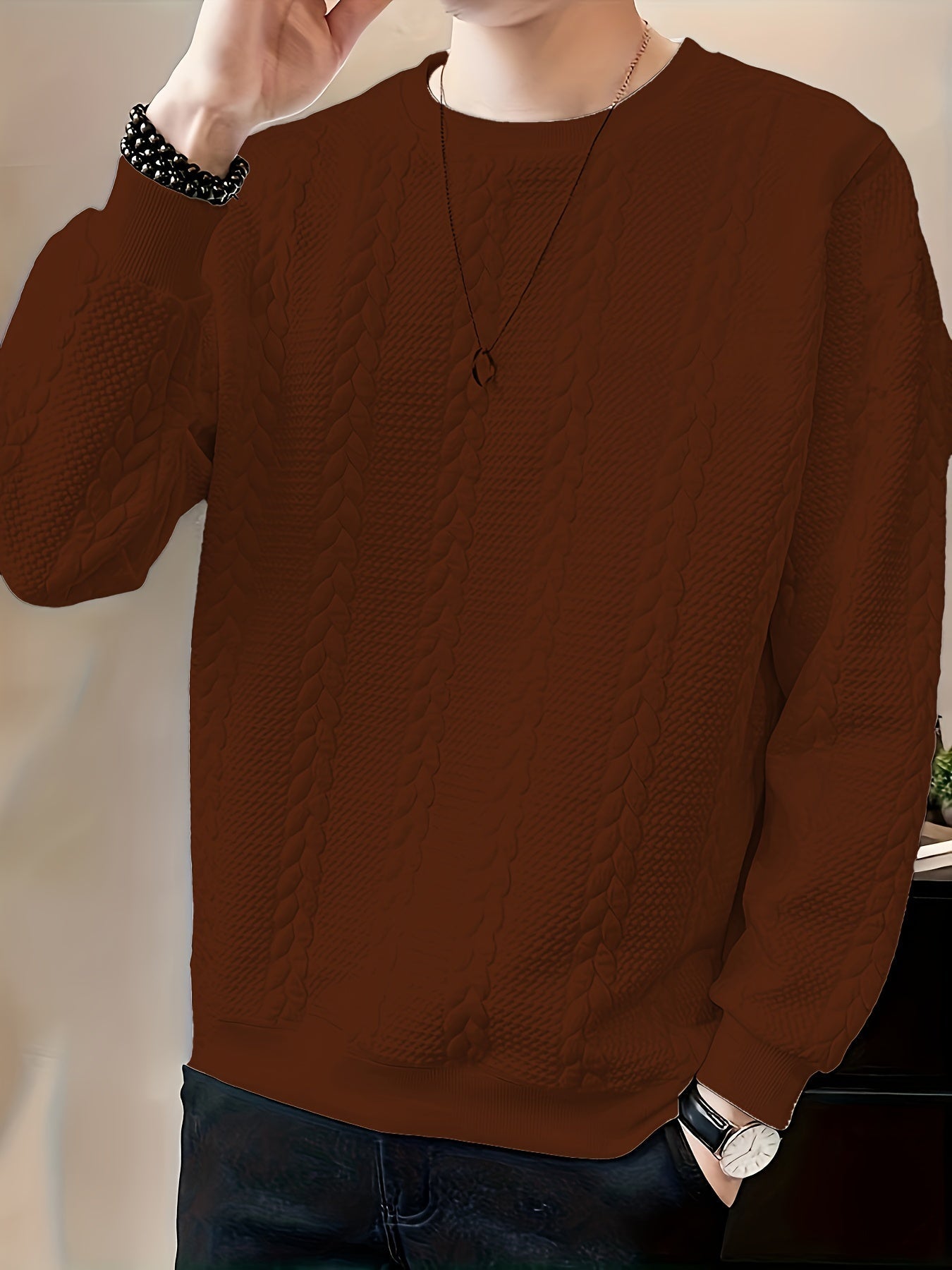 WW | Trendy Cotton Fleece Sweatshirt for Men - Perfect for Casual Days