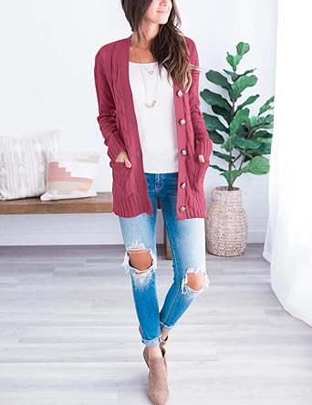 WW | Warme Wollstrickjacke für Jeden Tag