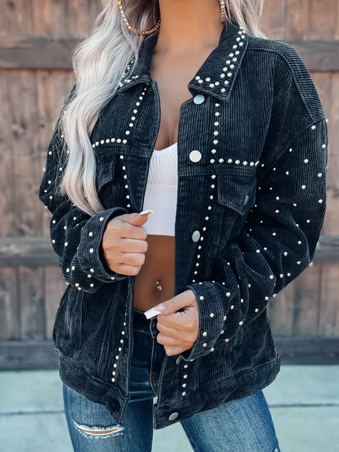 WW | Cordjacke - Trendy Oversized Fit - Strukturierter Baumwollmix - Statement-Schicht