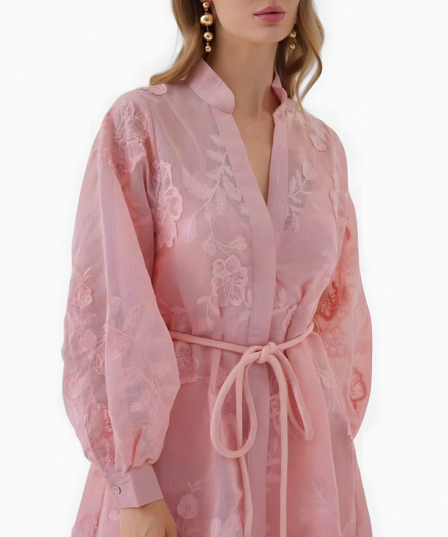 Isadora Jacquard Dress with Modern Charm - Pink
