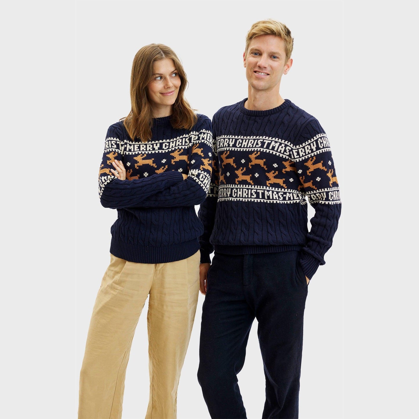 WW | Der elegante Weihnachtspulli Blau - Herren