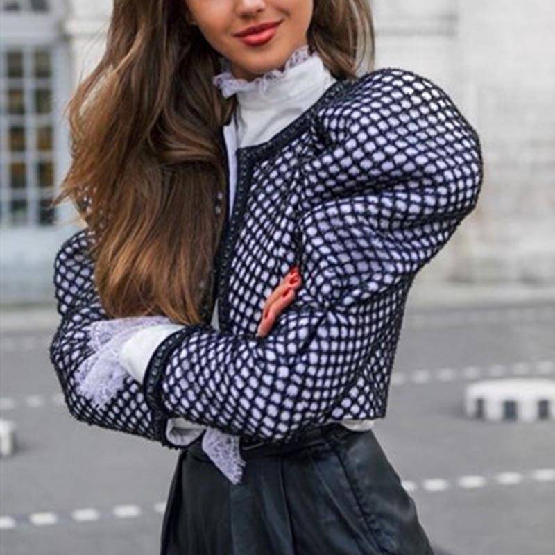 WW | Puff-Ärmel Bluse - Polka-Dot-Design - Schleifenakzent - Auffällige Abendmode