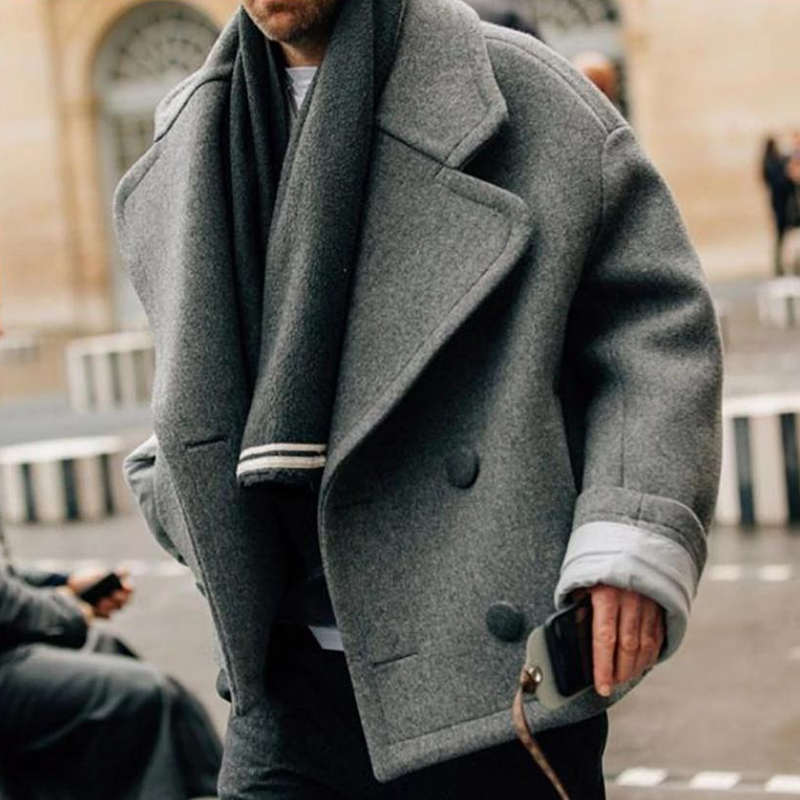 WW | Short Wool Coat In A Relaxed Fit For Men - Perfect for Casual Days