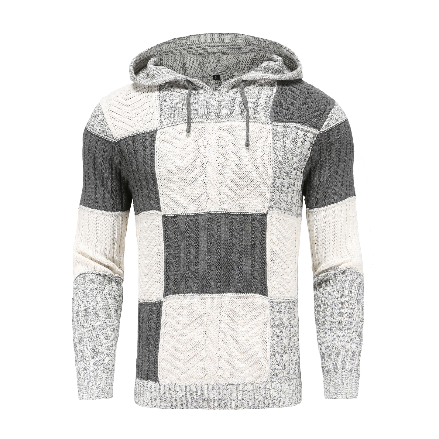 WW | Kapuze Strickdesign Patchwork Muster Bequeme Passform