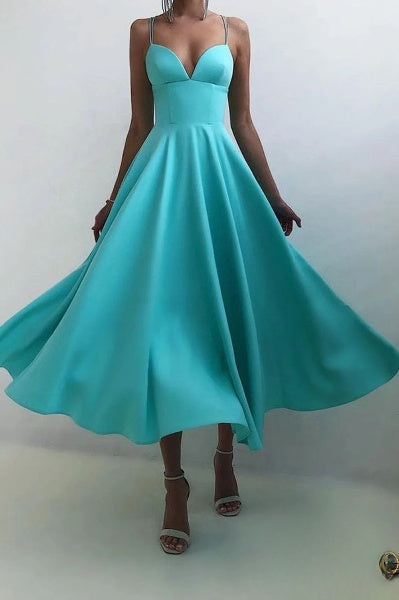 WW | elegantes Midi-Kleid mit Spaghettiträgern für besondere Anlässe