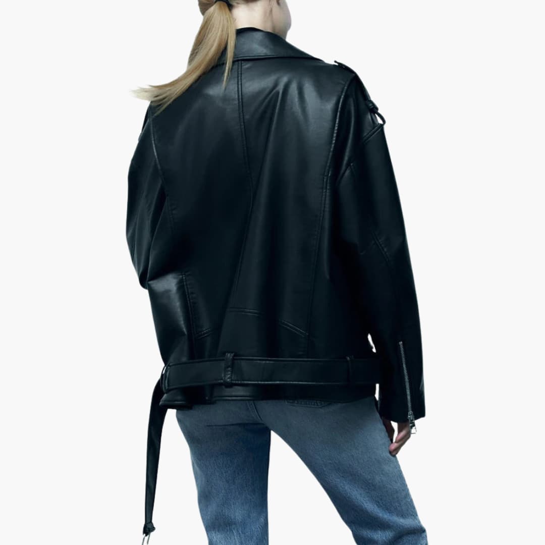 WW | Trendy Leather Biker Jacket for Women