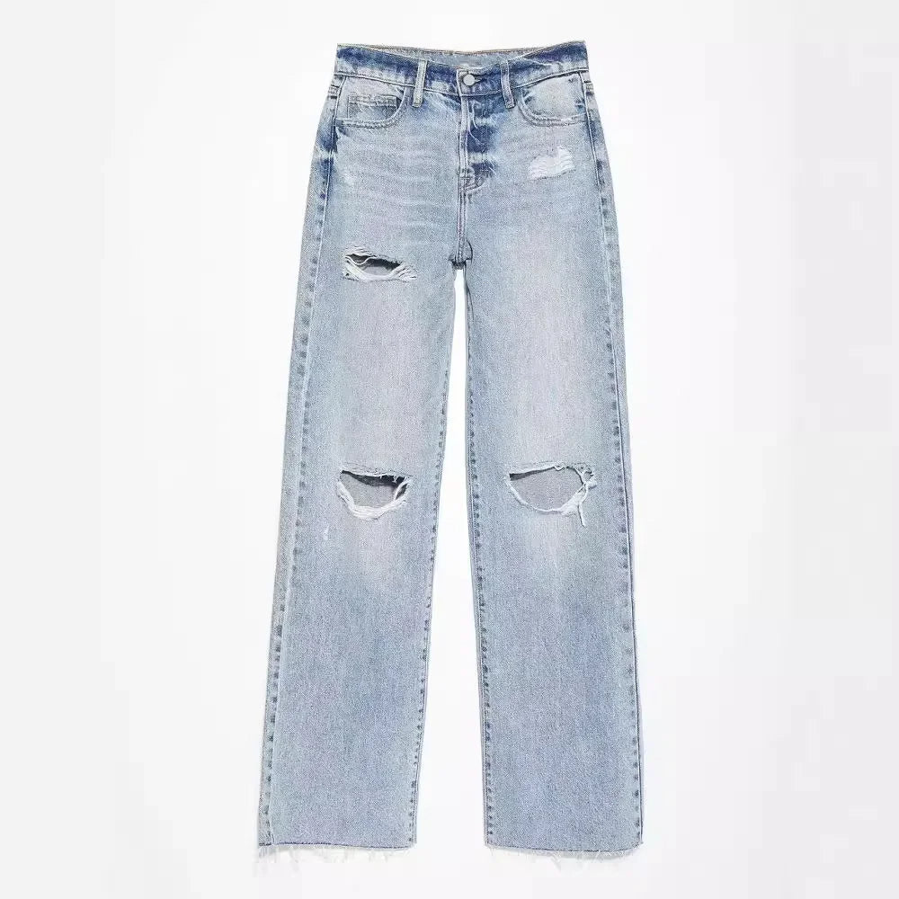 WW | Zerrissene Hellblau Jeans
