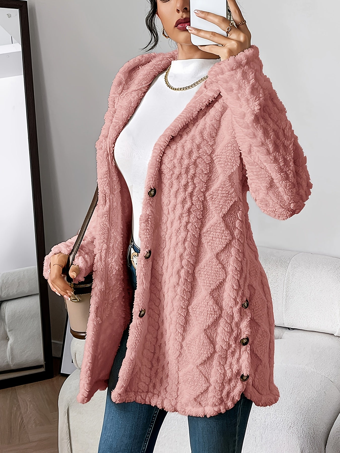 WW | Long jacket with hood and buttons