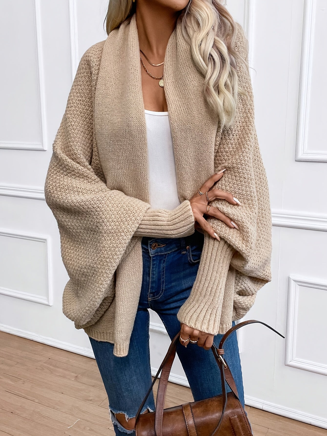 WW | warmer Ärmel Cashmere Strickcardigan für Damen - Perfekt für den Alltag