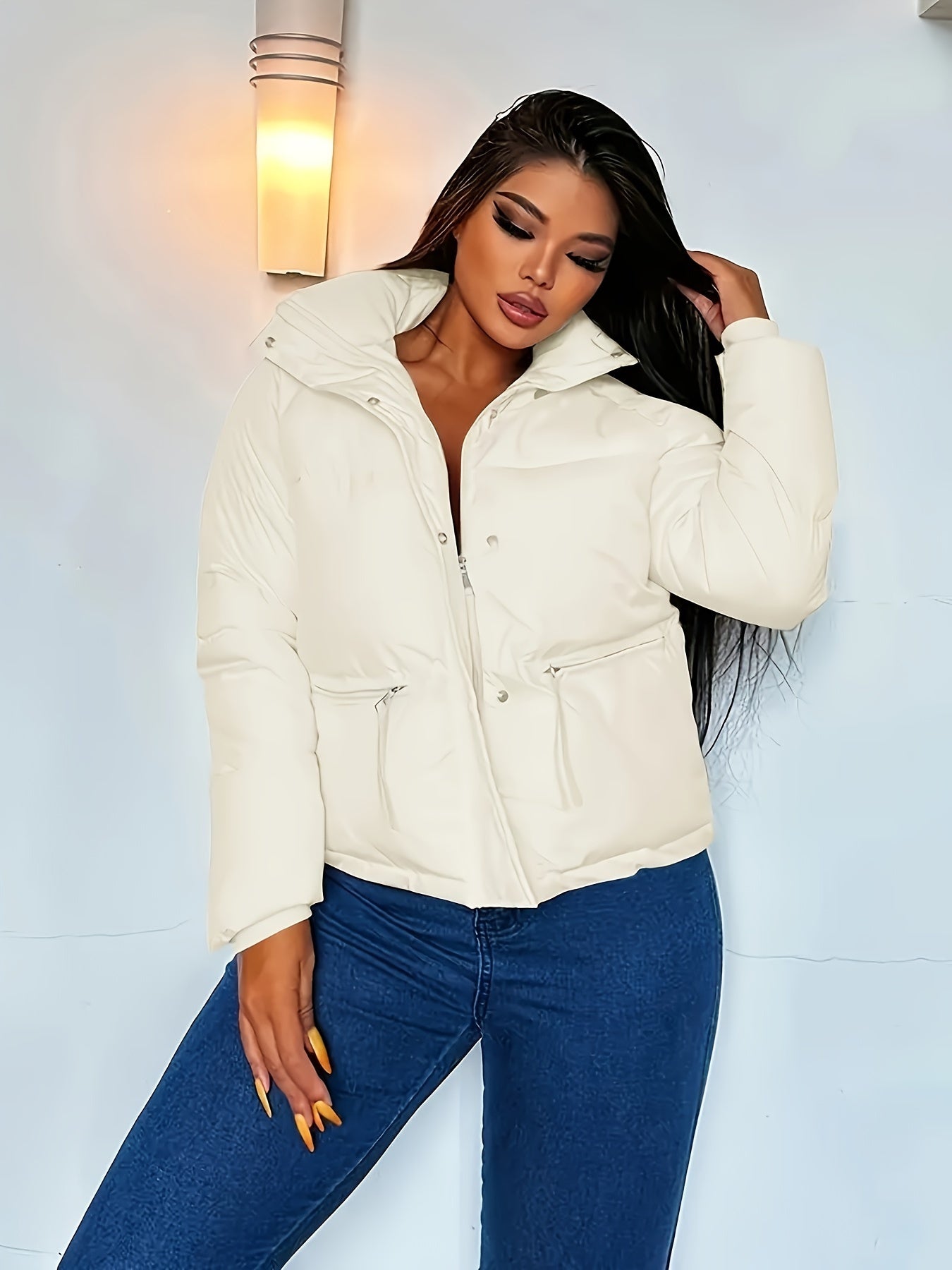 WW | Women's Short Quilted Casual Jacket with Zipper - Ideal for Autumn/Winter