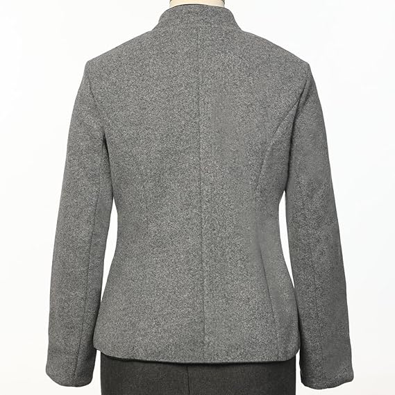 Solé Elegant Short Jacket with Pockets - Grey