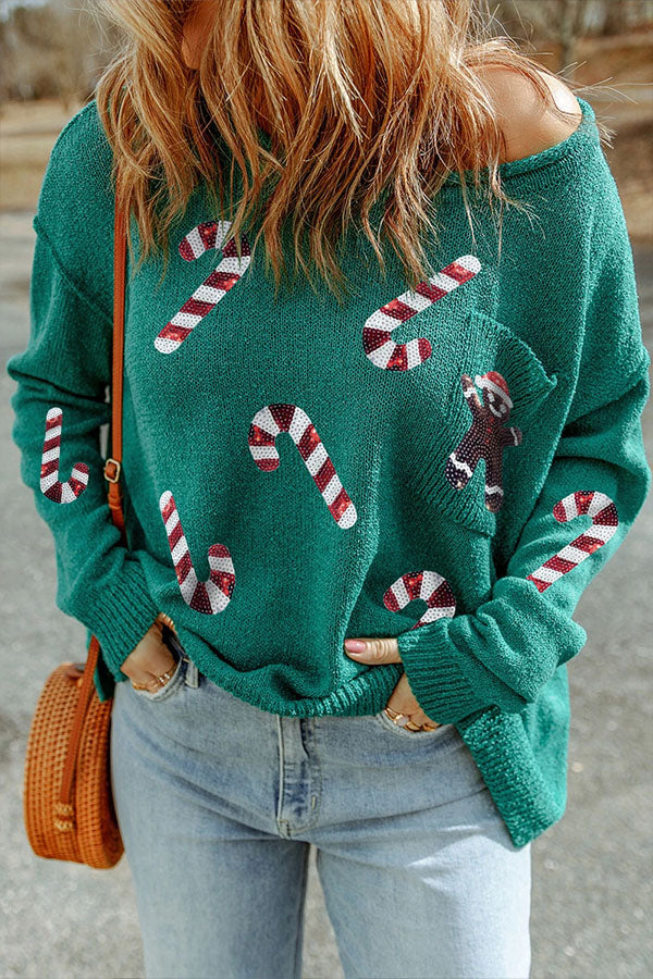 WW | Sequin Christmas Graphic Pullover Sweatshirt