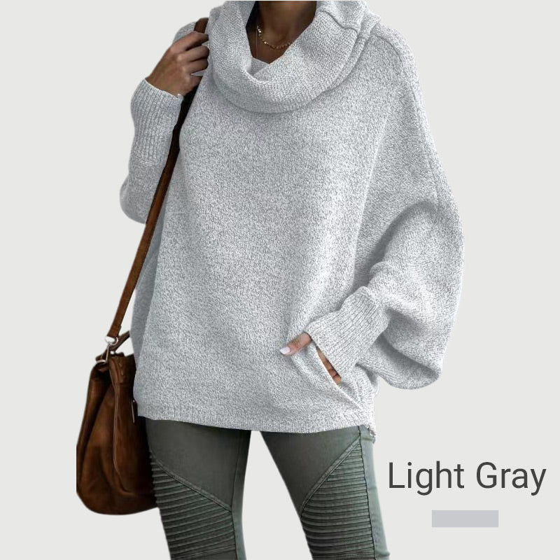 WW | Cozy batwing sweater with waterfall neckline and pockets