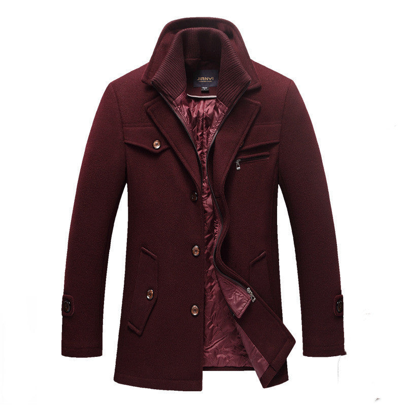 WW | Warm Knee-Length Trench Coat for Men