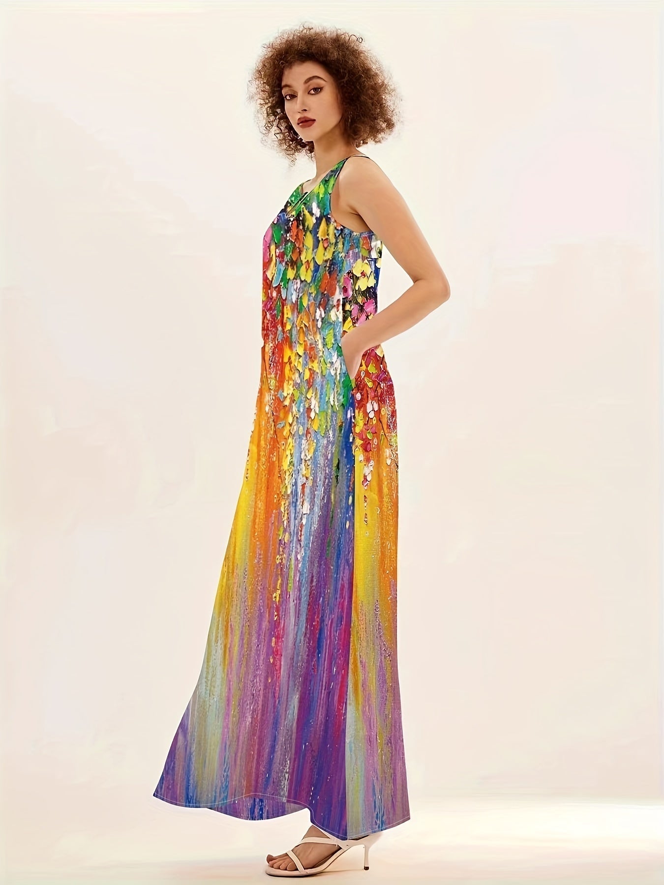 Calista | Boho Maxi Dress with Floral Print