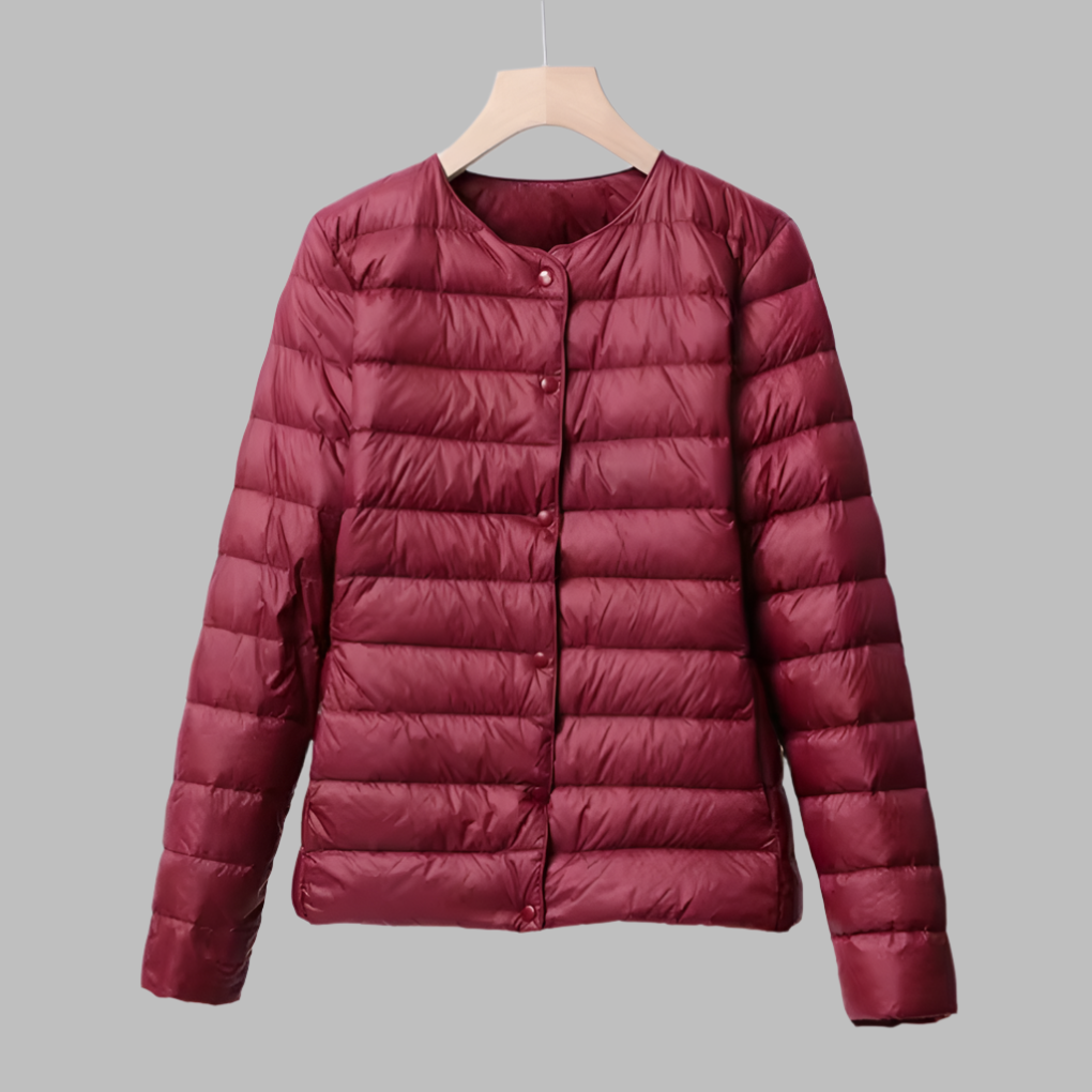 WW | Tragbare Wattierte Jacke Ohne Kragen Für Frühling Und Winter