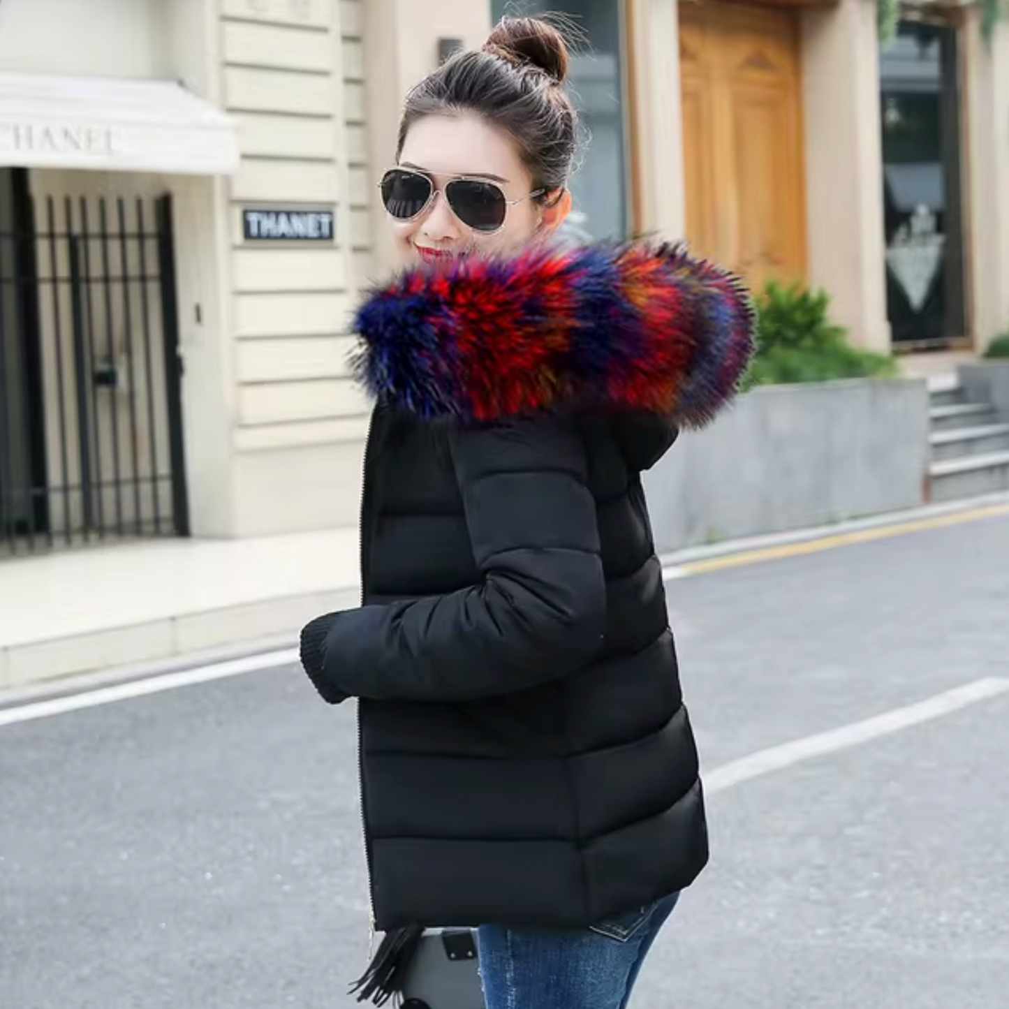 WW | Hooded sweatshirt with fur lining