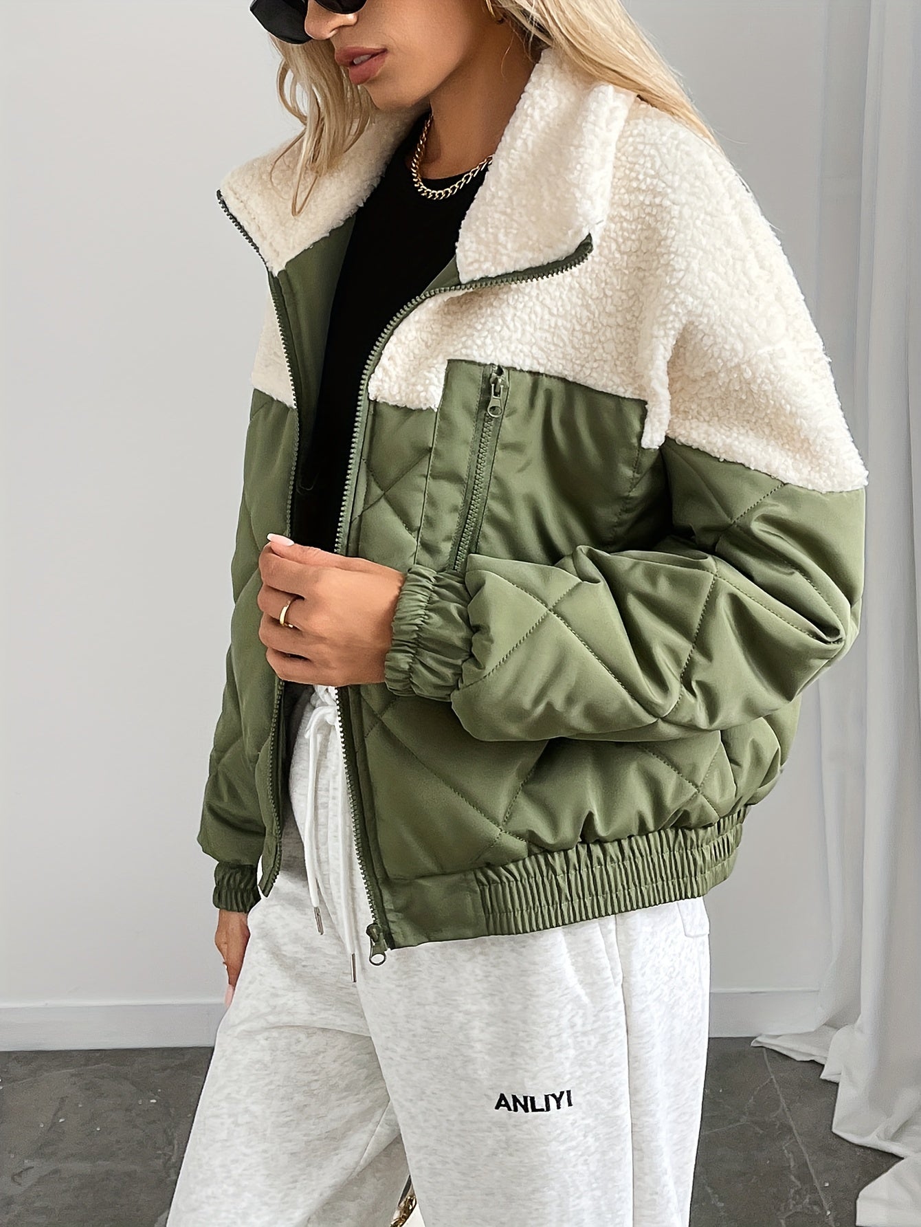 WW | Mid-layer jacket Casual round neck Long sleeves Autumn/winter