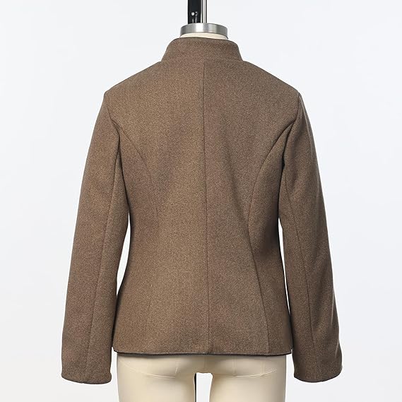 Solé Elegant Short Jacket with Pockets - Brown