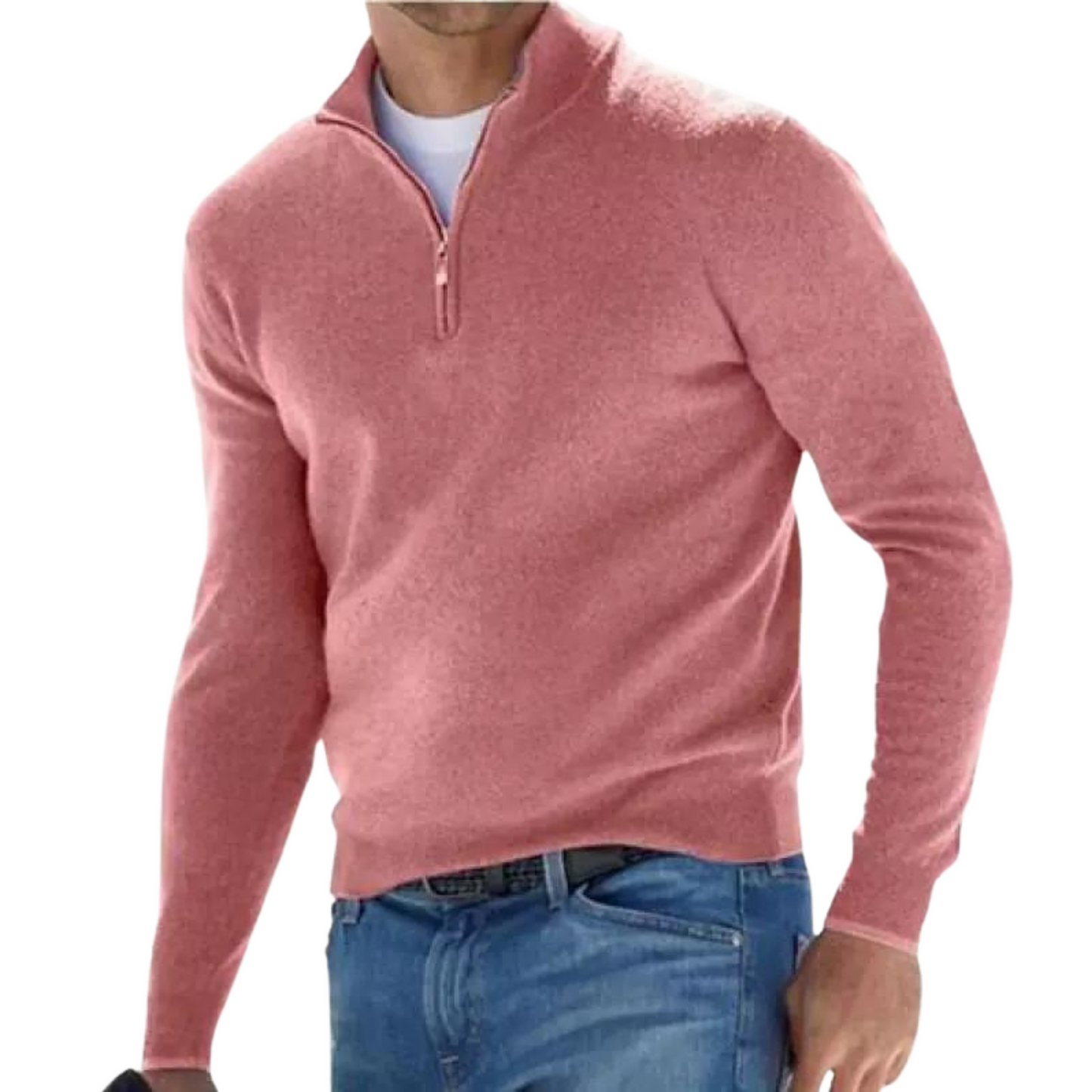 WW | Klassischer Herren-Pullover mit Reißverschlusskragen
