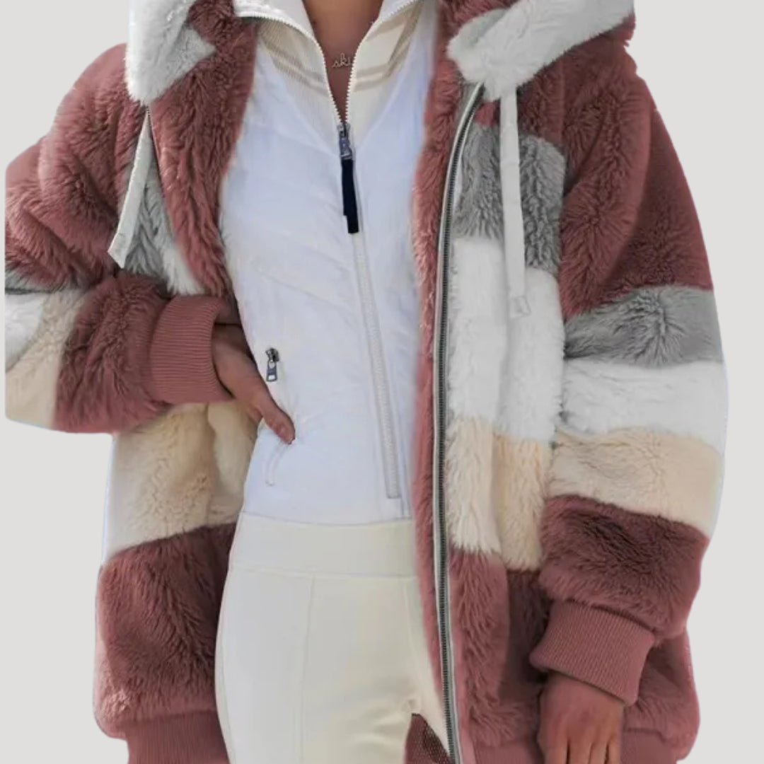 WW | Damen Fluffy Nep Pelz Winterjacke Cozy Stil