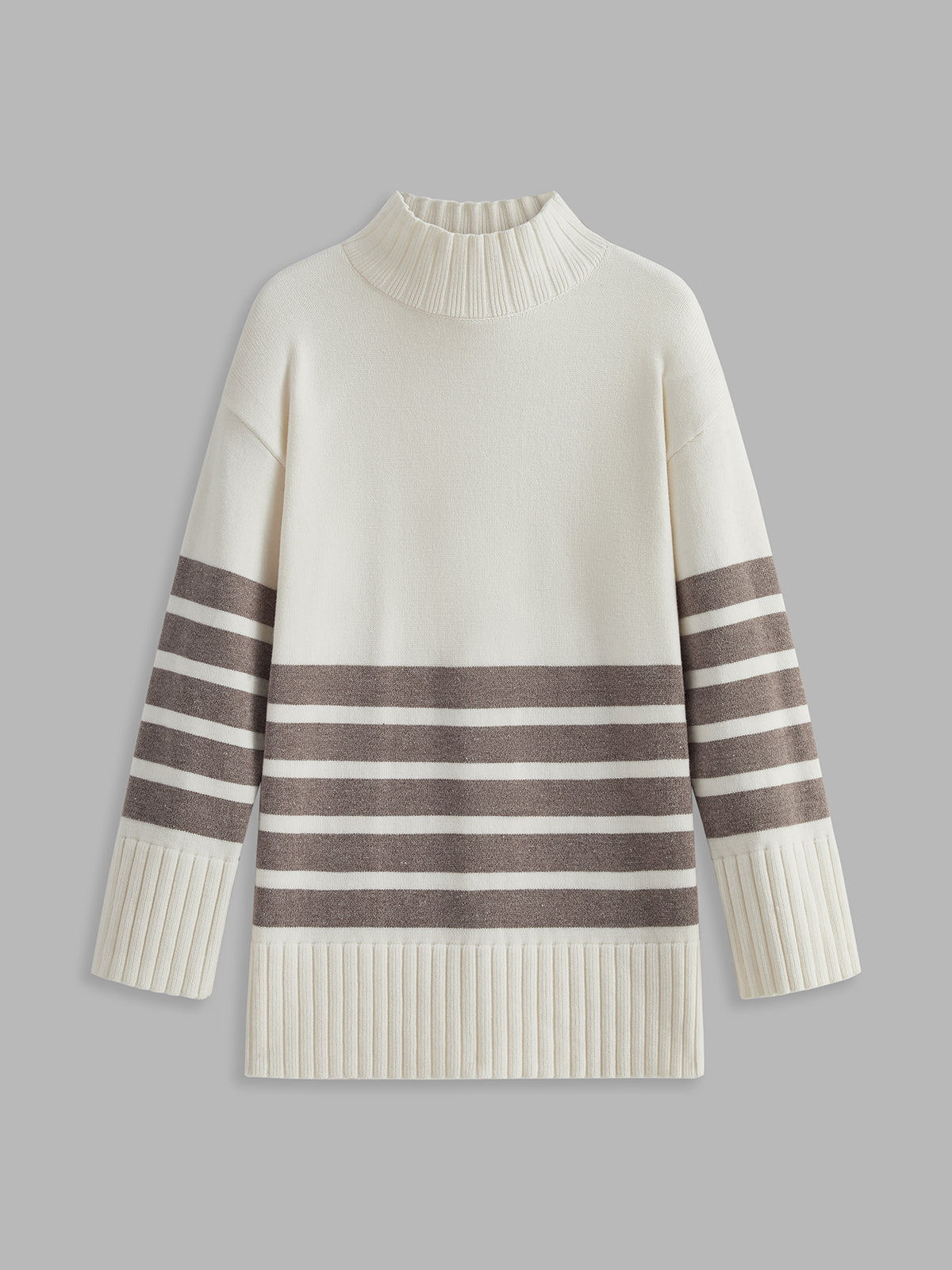 WW | Miss Paris mock neck striped sweater