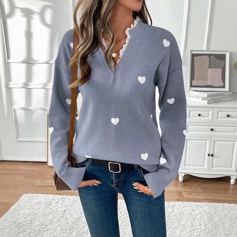 WW | V-Ausschnitt Liebe Pullover für Damen