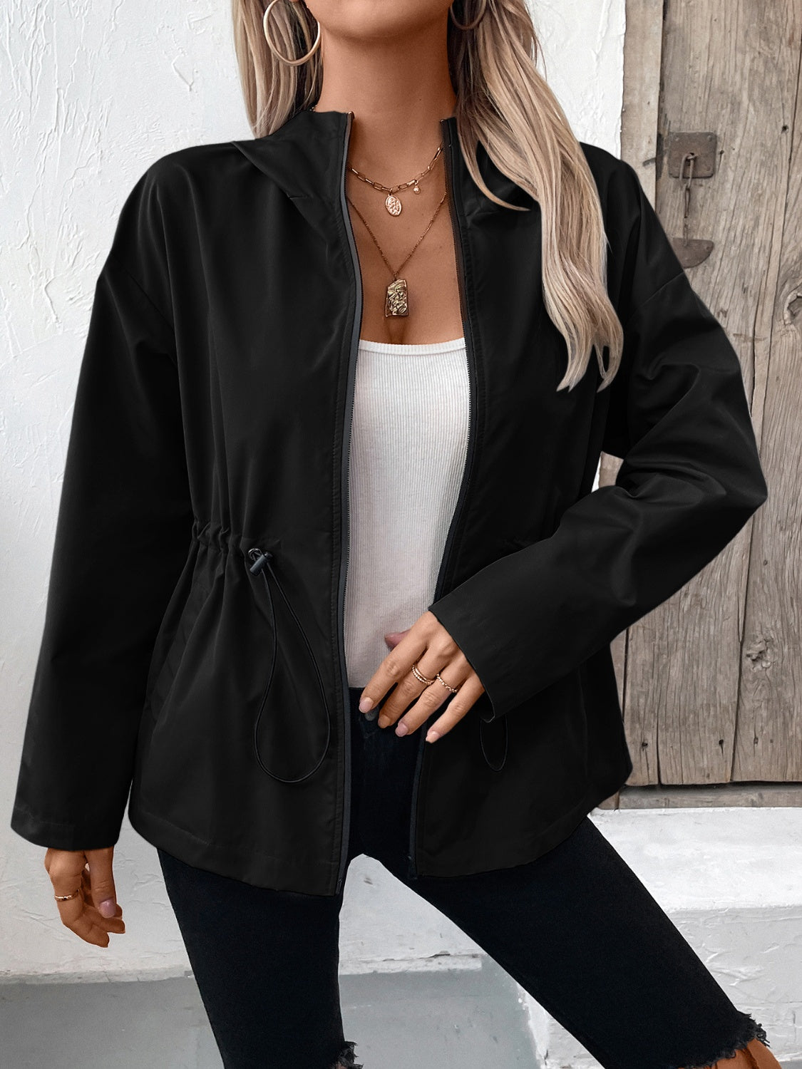 WW | Jacke mit Reißverschluss und verstellbarem Kordelzug für Damen