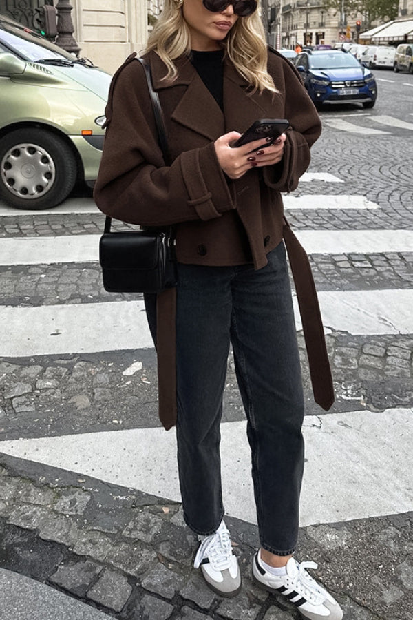 WW | Reversible Temperament Double-Breasted Wool Coat