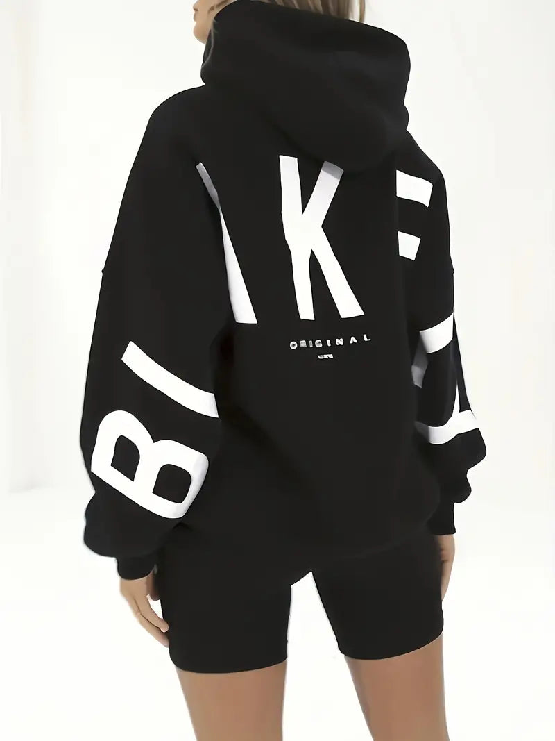 WW | Warme Damen Hoodie Jacke Mit Modischem Druck Und Kapuze