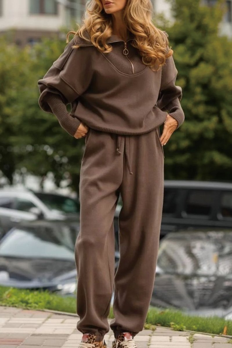 WW | Two-Piece Leisure Set with Zip-Up Sweatshirt