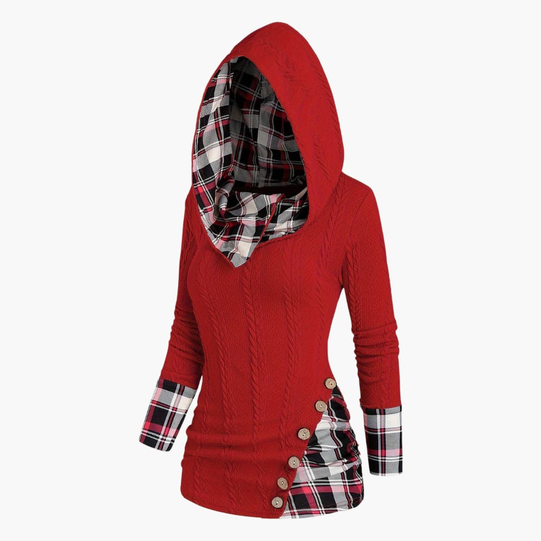 WW | Stilvoll Kabelstrick Hoodie für Frauen