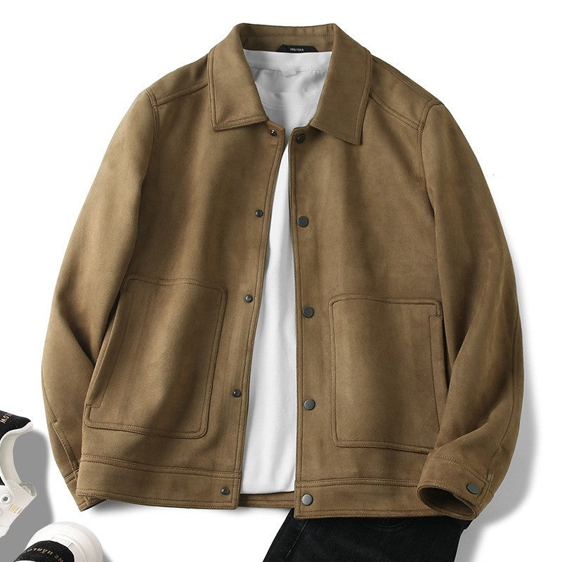 WW | Lässige; Wildlederjacke mit Revers