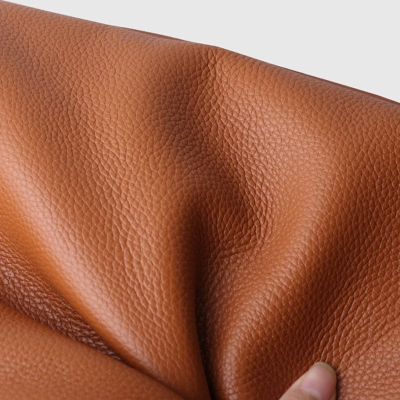 WW | Color Simple Genuine Leather Crossbody Bag