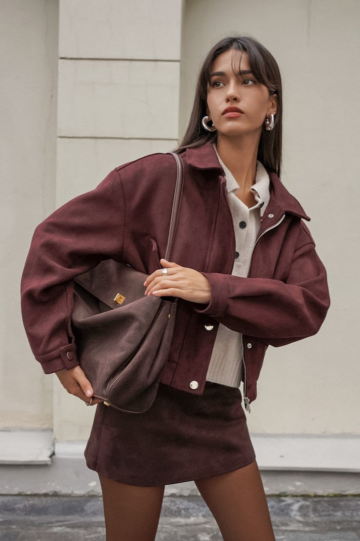 WW | Fit Rot-Braune Wildlederjacke