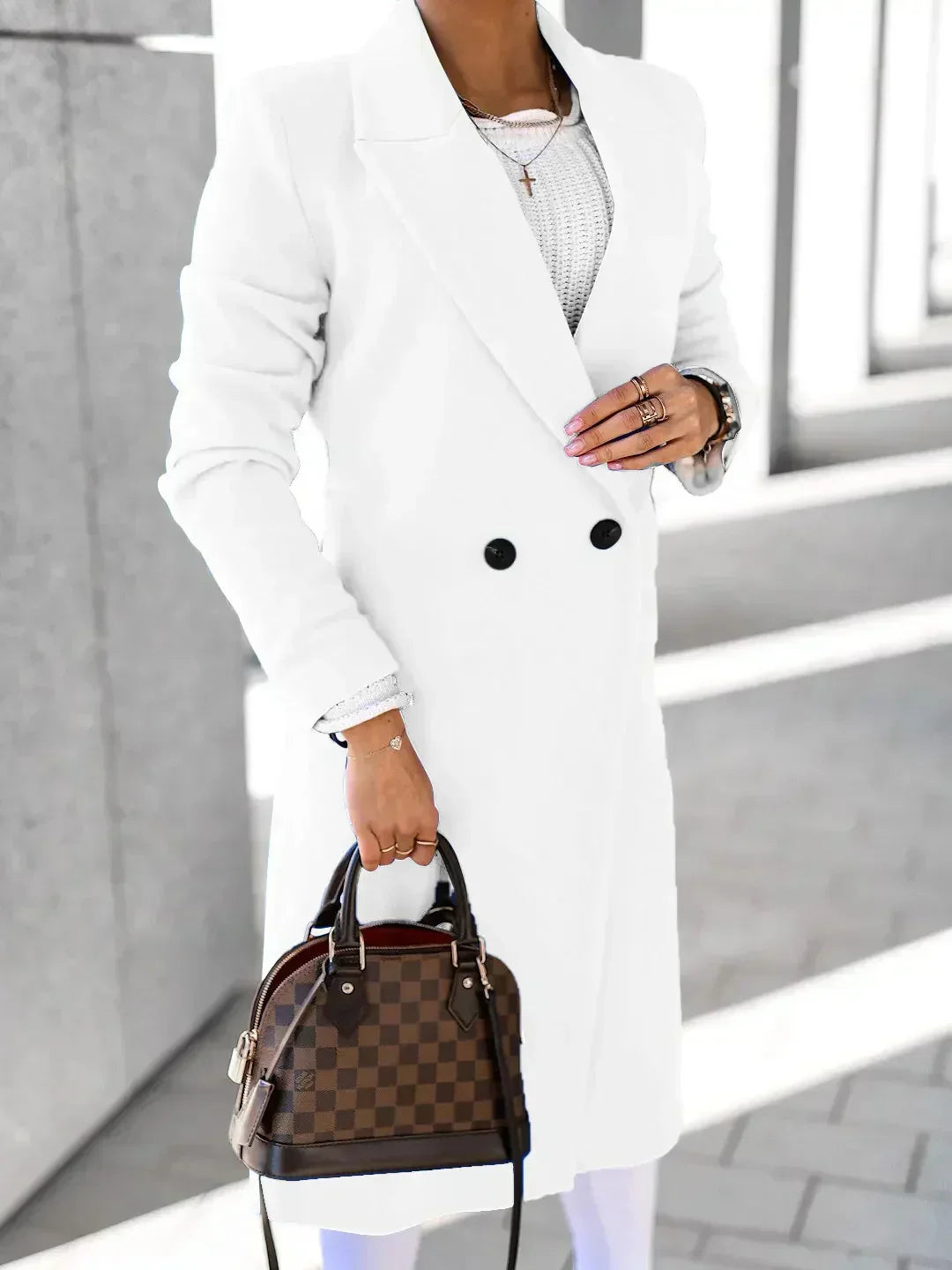 WW | Long wool blend coat for women