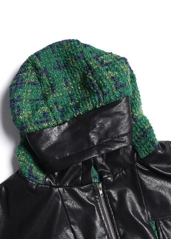WW | Strickjacke trendige Plus-Size grüne Kapuzenjacke mit Reißverschluss