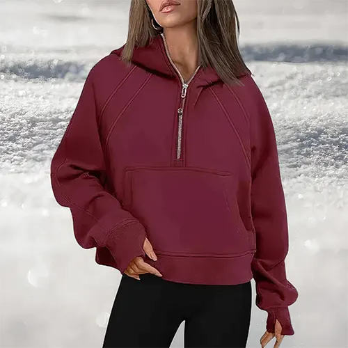 WW | Damen leicht pullover mit halbzipper für Stil und Komfort