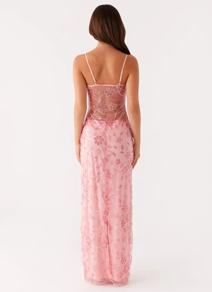 Lila™ | Transparent Floral Maxi Dress