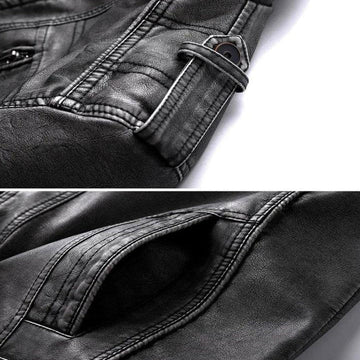 WW | Men's Black Leather Jacket Made of Genuine Leather