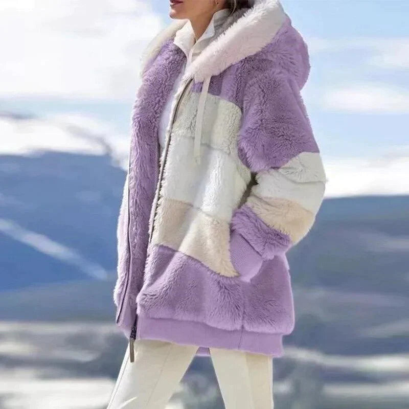 WW | 2024 Bequeme Tweedjacke mit Kapuze und gefüttertem Wollfleece