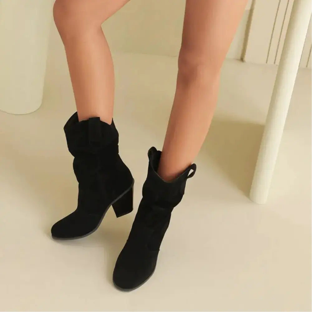 WW - Damen Western Cowboy Stil Retro-Fashion-Stiefel