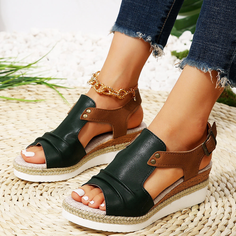 WW | neue lässige Damensandalen mit dicken Sohlen und Fischmaul