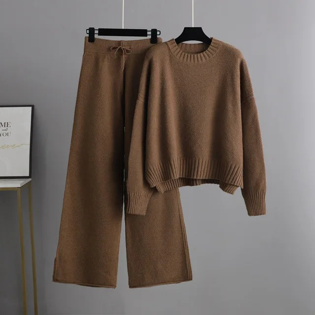 WW | Bequemer Oversized-Pullover & weite Strickhose für Damen