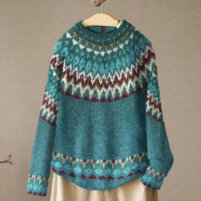 WW | Stylish sweater with vintage pattern